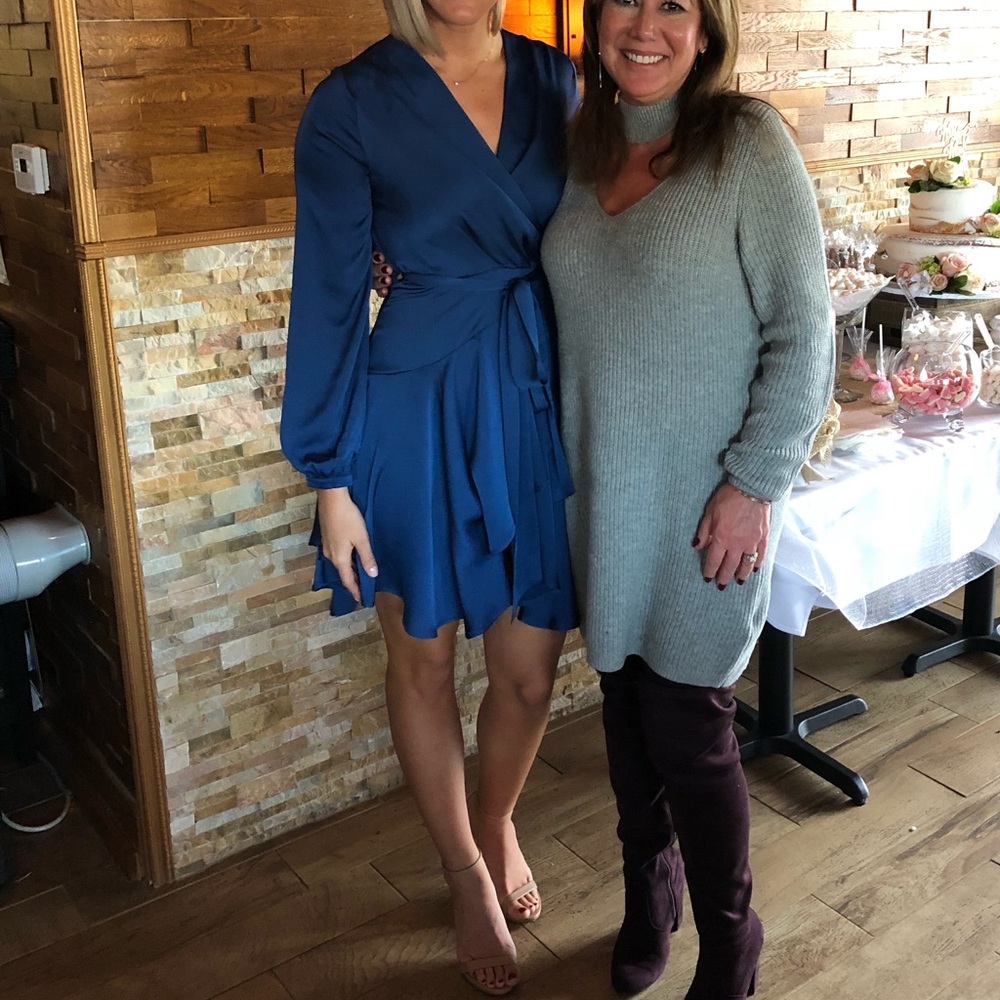 Cute blue wrap over dress